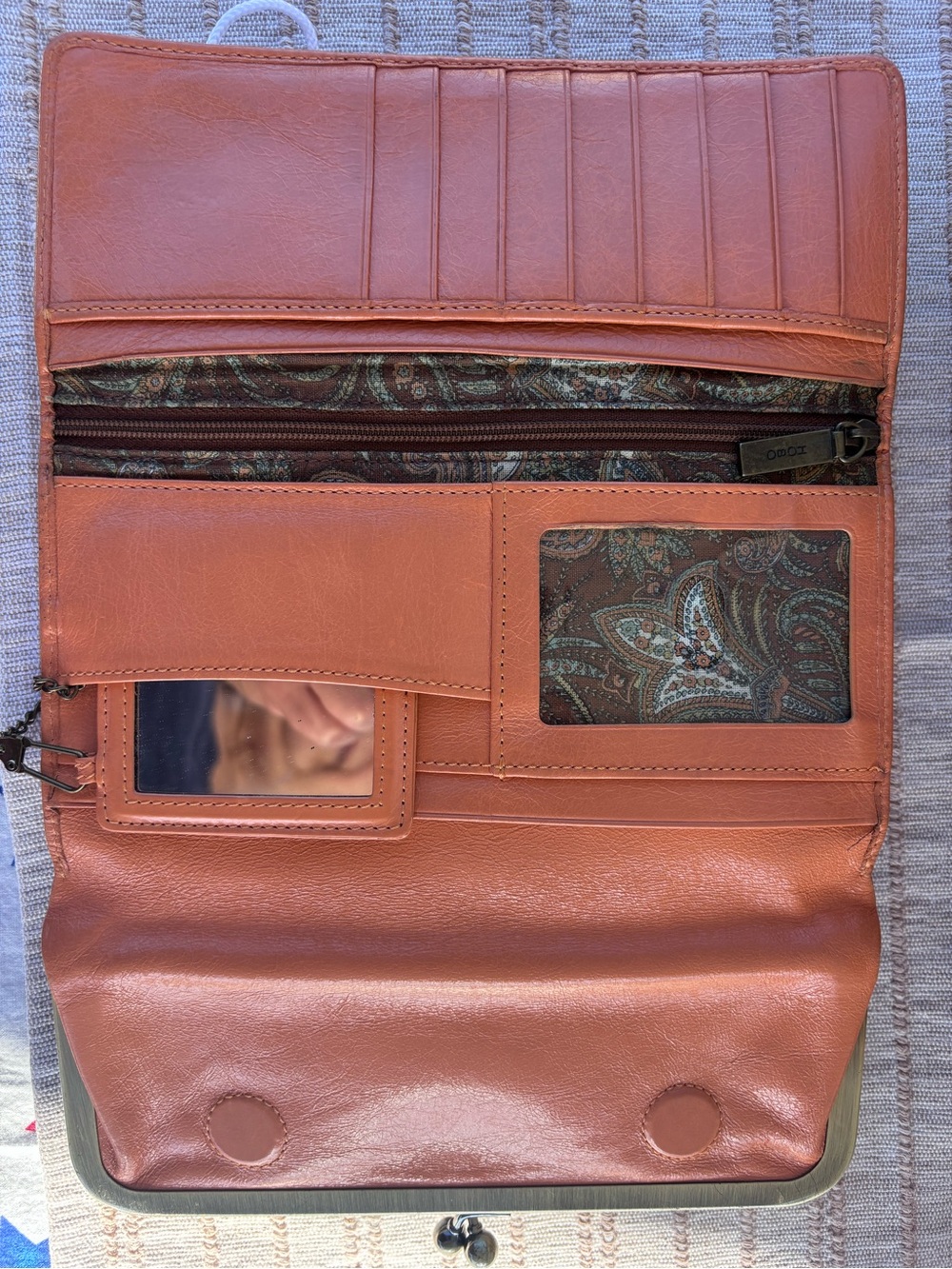 HOBO Terracotta Brown Leather Wallet Organizer